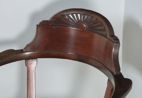 fig 5. Antique English Victorian Aesthetic Mahogany Revolving Office Desk Arm Chair (Circa 1890)