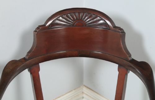 fig 6. Antique English Victorian Aesthetic Mahogany Revolving Office Desk Arm Chair (Circa 1890)