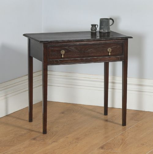 Antique English 19th Century Georgian Oak Occasional Side Hall Writing Lowboy Table (Circa 1800)