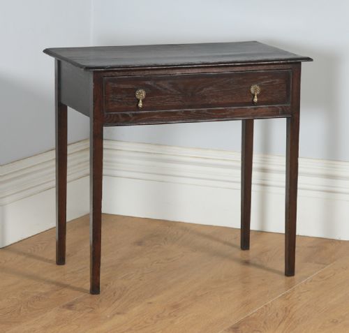 fig 1. Antique English 19th Century Georgian Oak Occasional Side Hall Writing Lowboy Table (Circa 1800)