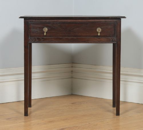 fig 2. Antique English 19th Century Georgian Oak Occasional Side Hall Writing Lowboy Table (Circa 1800)