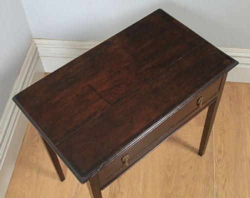 fig 3. Antique English 19th Century Georgian Oak Occasional Side Hall Writing Lowboy Table (Circa 1800)