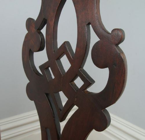 fig 8. Antique English Pair of Georgian Chippendale Mahogany Dining Chairs (Circa 1800)