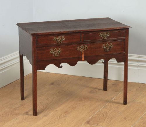Antique English 18th Century Georgian Oak Occasional Side Hall Lowboy Table (Circa 1790)