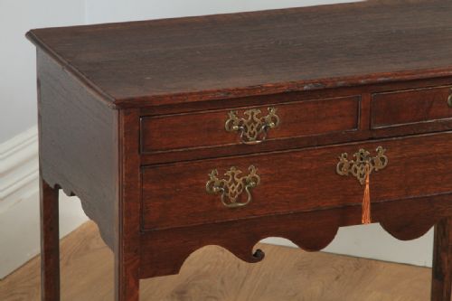 fig 3. Antique English 18th Century Georgian Oak Occasional Side Hall Lowboy Table (Circa 1790)