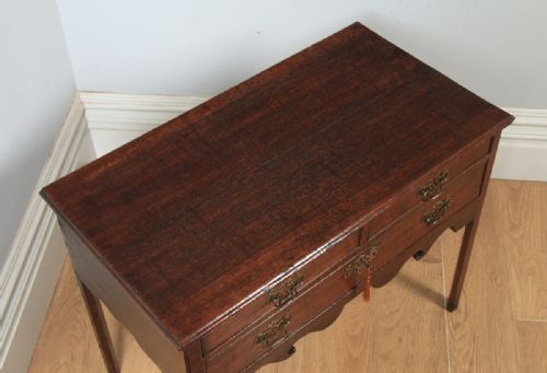 fig 6. Antique English 18th Century Georgian Oak Occasional Side Hall Lowboy Table (Circa 1790)