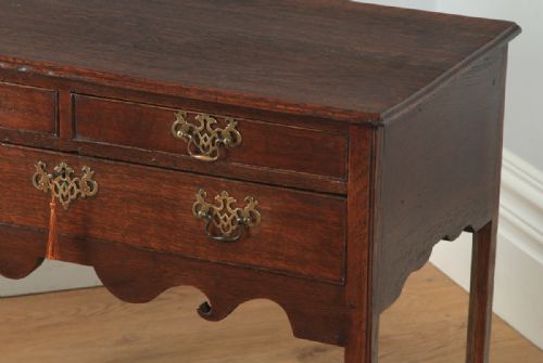 fig 7. Antique English 18th Century Georgian Oak Occasional Side Hall Lowboy Table (Circa 1790)