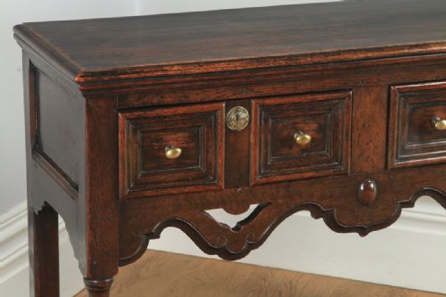 fig 2. Antique English Victorian Jacobean Style Oak Geometric Dresser Serving Base Sideboard (Circa 1860)