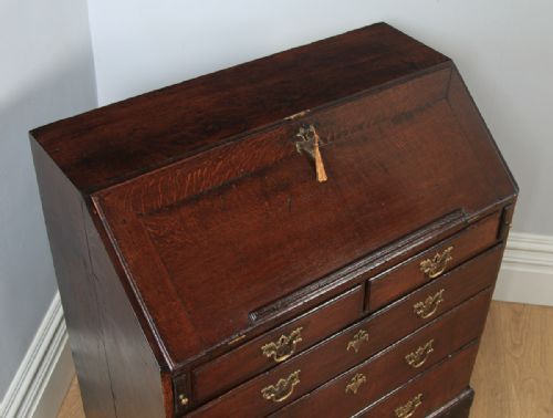 fig 2. Antique English 18th Century Georgian Oak Bureau (Circa 1740)