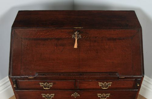 fig 4. Antique English 18th Century Georgian Oak Bureau (Circa 1740)