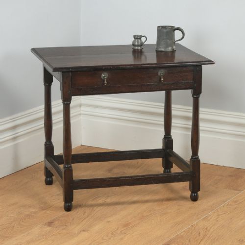 Antique English Georgian 18th Century Style Oak Occasional Side Hall Writing Table (Circa 1860)