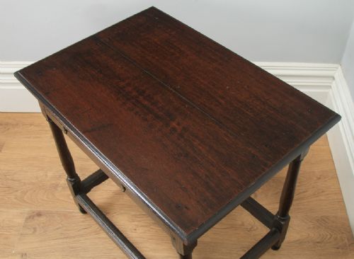 fig 4. Antique English Georgian 18th Century Style Oak Occasional Side Hall Writing Table (Circa 1860)