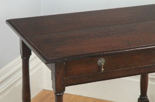 fig 6. Antique English Georgian 18th Century Style Oak Occasional Side Hall Writing Table (Circa 1860)