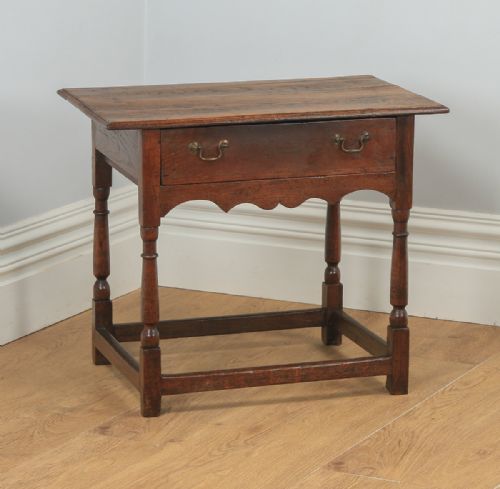 fig 1. Antique English 18th Century Georgian Oak Occasional Side Hall Writing Table (Circa 1740)