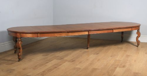 Antique English Victorian Extending 15ft Solid Oak Boardroom Dining Table Seats 16-18 People (Circa 1870)