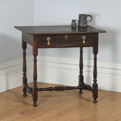 Antique English Georgian 18th Century Style Oak Occasional Side Hall Writing Table (Circa 1860)