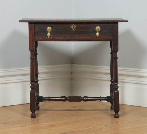 fig 2. Antique English Georgian 18th Century Style Oak Occasional Side Hall Writing Table (Circa 1860)