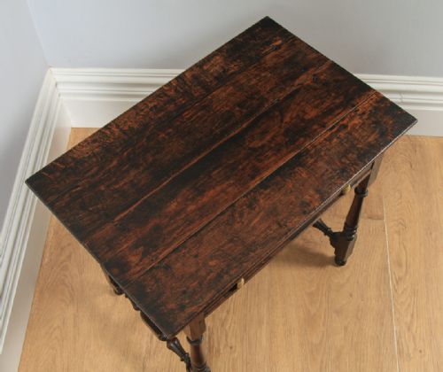 fig 3. Antique English Georgian 18th Century Style Oak Occasional Side Hall Writing Table (Circa 1860)