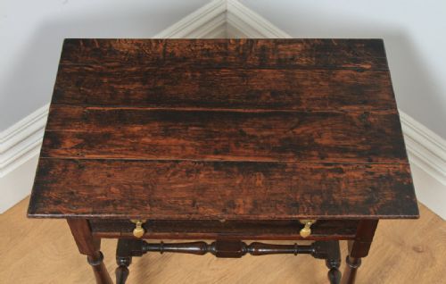 fig 5. Antique English Georgian 18th Century Style Oak Occasional Side Hall Writing Table (Circa 1860)