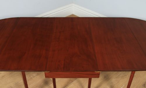 fig 7. Antique English Georgian Mahogany Round Extendable “D” Dining Table Seats 10 Persons (Circa 1800)