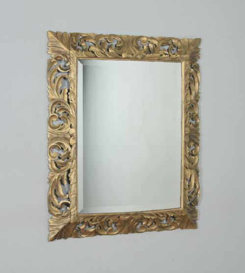 Antique English Victorian Oak Carved Overmantle Gilt Gesso Wood Wall Hanging Mirror (Circa 1890)