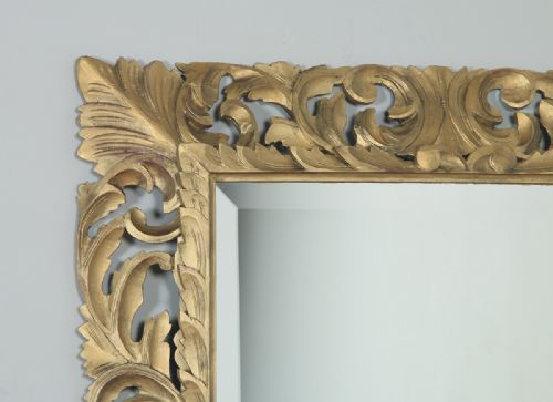 fig 2. Antique English Victorian Oak Carved Overmantle Gilt Gesso Wood Wall Hanging Mirror (Circa 1890)