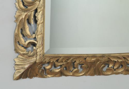 fig 5. Antique English Victorian Oak Carved Overmantle Gilt Gesso Wood Wall Hanging Mirror (Circa 1890)