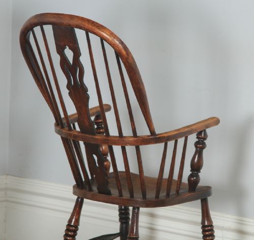 fig 8. Antique English Set of 10 Ten Victorian Ash, Beech & Elm Windsor Stick & Hoop Back Kitchen Dining Chairs (Circa 1840)