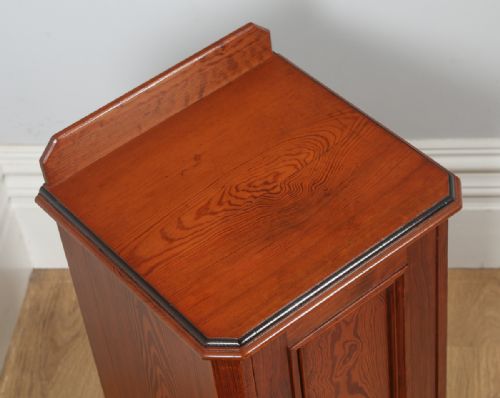 fig 4. Antique English Victorian Pitch Pine Bedside Chest Pot Cupboard Night Stand Cabinet (Circa 1890)