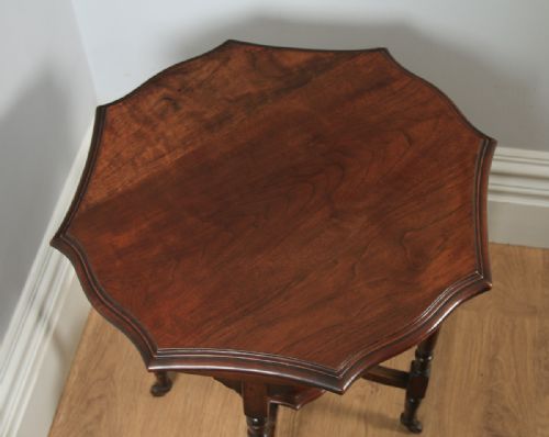 fig 3. Antique English Edwardian Mahogany Octagonal Occasional Side Lamp Hall Table (Circa 1910)