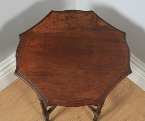 fig 5. Antique English Edwardian Mahogany Octagonal Occasional Side Lamp Hall Table (Circa 1910)