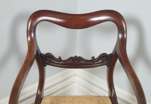 fig 4. Antique English Victorian Mahogany Library Desk Dining Armchair Carver (Circa 1840)