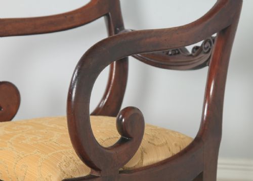 fig 6. Antique English Victorian Mahogany Library Desk Dining Armchair Carver (Circa 1840)