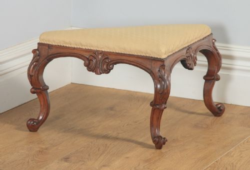 Antique English Victorian Mahogany Triangular Upholstered Corner / Foot Stool (Circa 1890)