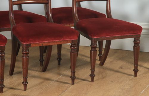 fig 3. Antique English Set of Eight 8 Georgian Regency 19th Century Mahogany Bar Back Dining Chairs (Circa 1830)