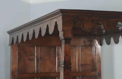 fig 6. Antique English Charles II Style 5ft King Size Oak Four Poster Bed (Circa 1870)