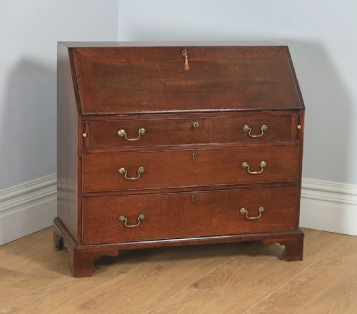 Antique English 18th Century Georgian Oak Bureau (Circa 1780)