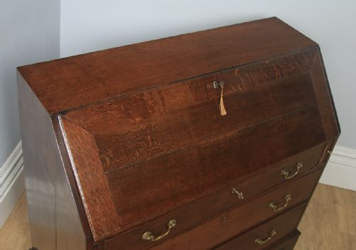 fig 1. Antique English 18th Century Georgian Oak Bureau (Circa 1780)