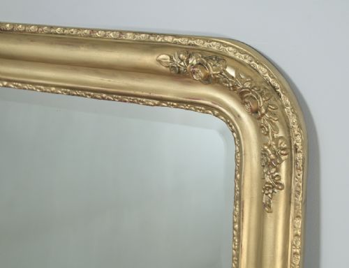 fig 4. Large 5ft x 4ft Antique Victorian Style Carved Gilt Wall Hanging Overmantle Mirror (Circa 1930)