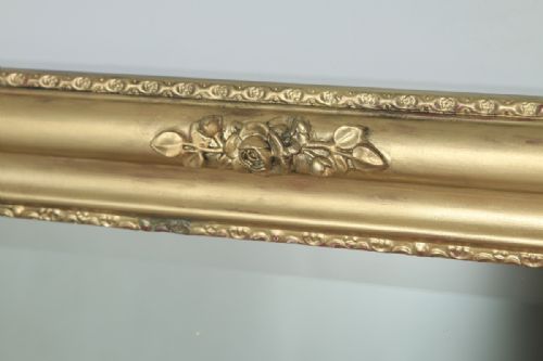 fig 5. Large 5ft x 4ft Antique Victorian Style Carved Gilt Wall Hanging Overmantle Mirror (Circa 1930)