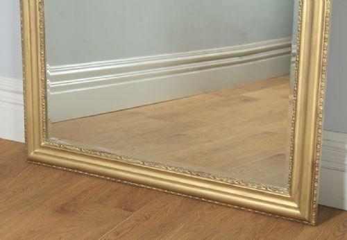 fig 6. Large 5ft x 4ft Antique Victorian Style Carved Gilt Wall Hanging Overmantle Mirror (Circa 1930)