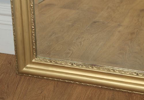 fig 7. Large 5ft x 4ft Antique Victorian Style Carved Gilt Wall Hanging Overmantle Mirror (Circa 1930)
