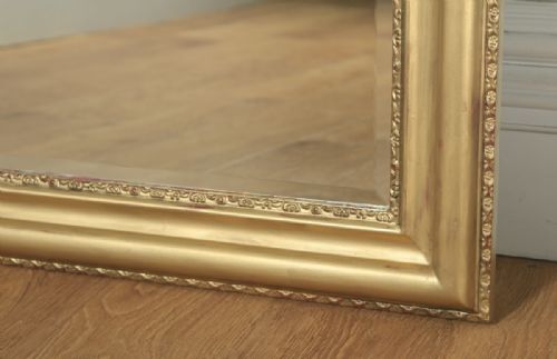 fig 8. Large 5ft x 4ft Antique Victorian Style Carved Gilt Wall Hanging Overmantle Mirror (Circa 1930)