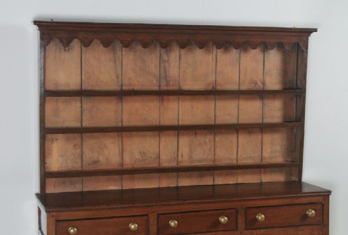 fig 2. Antique English 19th Century Georgian Oak Shropshire Joined Low Dresser Base & Rack Sideboard (Circa 1800)