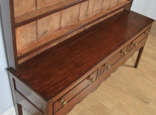 fig 6. Antique English 19th Century Georgian Oak Shropshire Joined Low Dresser Base & Rack Sideboard (Circa 1800)