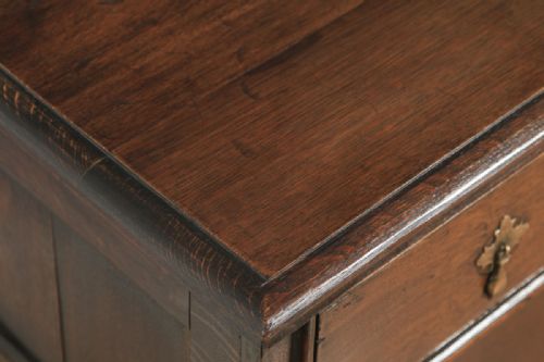 fig 4. Antique English 18th Century Georgian Oak Panelled Two Part Chest of Drawers (Circa 1740)