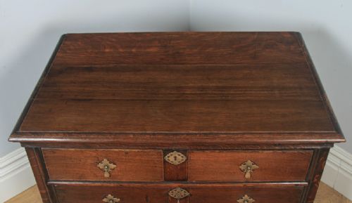 fig 5. Antique English 18th Century Georgian Oak Panelled Two Part Chest of Drawers (Circa 1740)