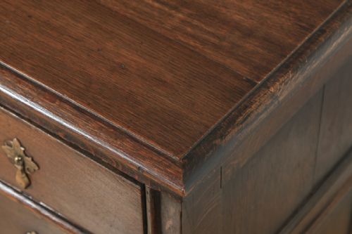 fig 6. Antique English 18th Century Georgian Oak Panelled Two Part Chest of Drawers (Circa 1740)