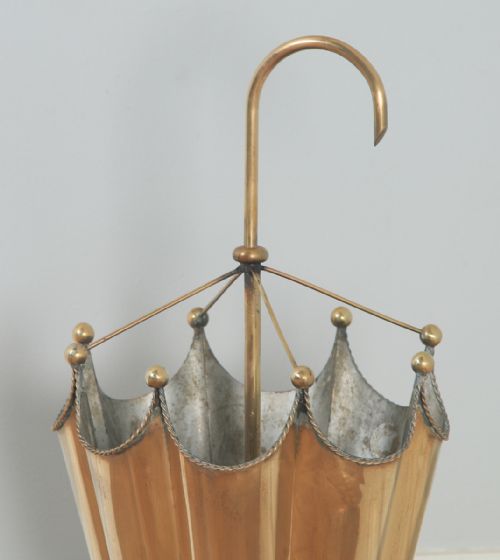 fig 4. Antique English Art Deco Brass Plated Umbrella & Stick Stand (Circa 1930)