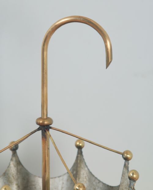 fig 5. Antique English Art Deco Brass Plated Umbrella & Stick Stand (Circa 1930)